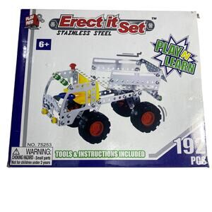 Erect it Set Stainless Steel Dump Truck 192 Pieces New And Complete